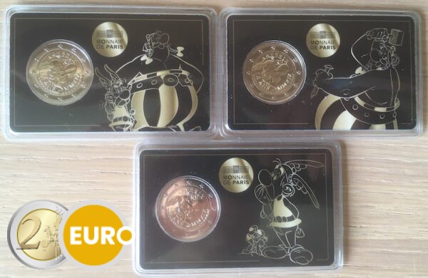 3 x 2 Euro Frankreich 2019 - 60 Jahre Asterix Stgl. Coincard Paket