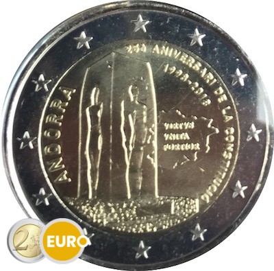 2 euro Andorra 2018 - 25 years constitution UNC