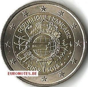 Frankrijk 2012 - 2 euro 10 jaar euro UNC