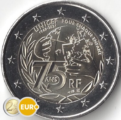 2 Euro Frankreich 2021 - 75 Jahre UNICEF UNZ
