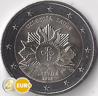 2 euros Letonia 2019 - Escudo El Sol Naciente UNC