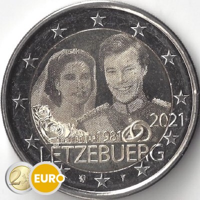 2 euro Luxemburg 2021 - 40 jaar huwelijk Henri UNC foto