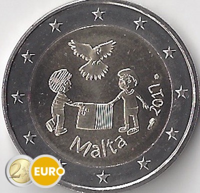 2 euro Malta 2017 - Vrede UNC muntstempel MdP