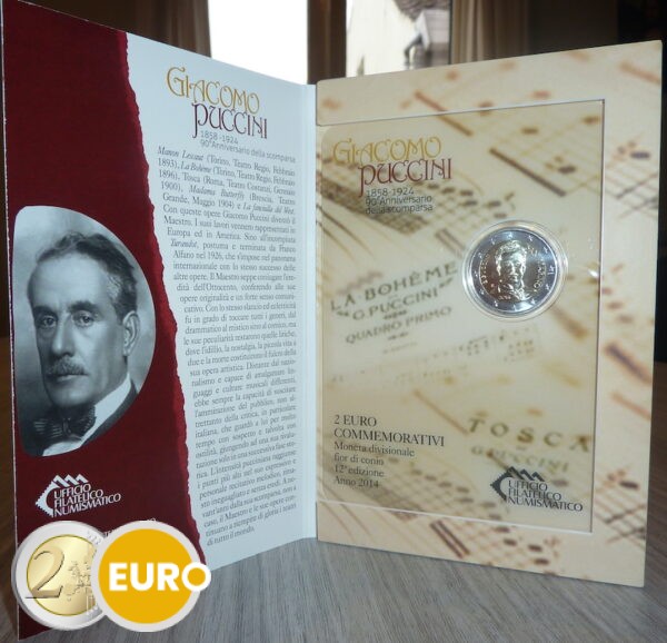 2 euros Saint-Marin 2014 - Giacomo Puccini BU FDC