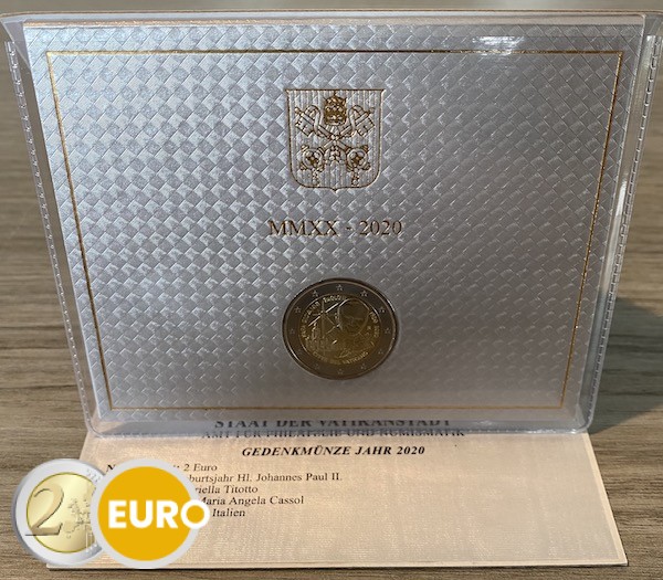 2 euro Vatican 2020 - 100 years Pope John Paul II BU FDC
