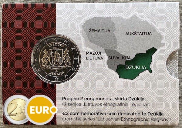 2 euro Litauen 2021 - Region Dzūkija Stgl. BU FDC Coincard