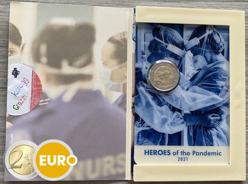 2 euro Malta 2021 - Helden van de pandemie BU FDC coincard muntstempel MdP