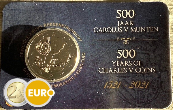 2 euros Bélgica 2021 - florín Carolus BU FDC Coincard NL