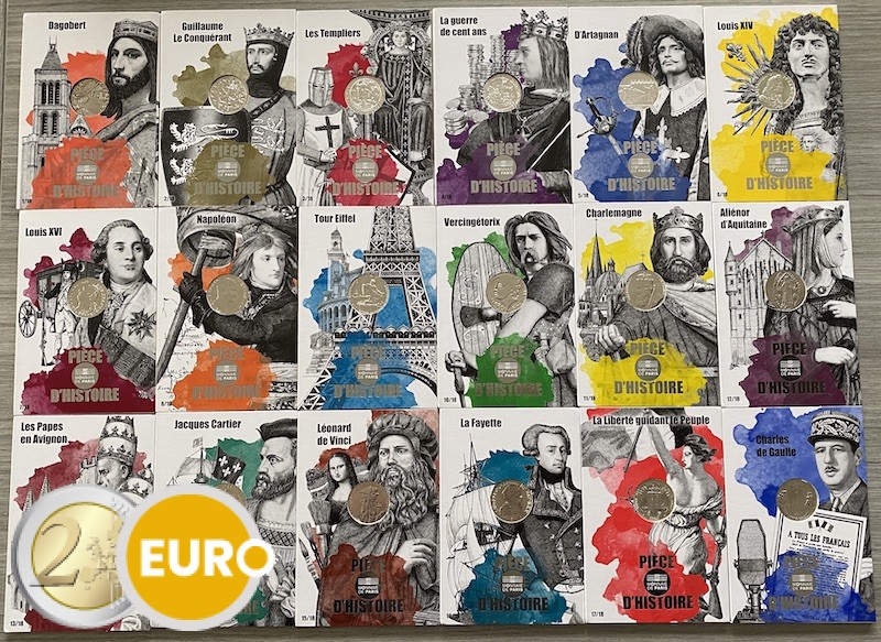 18 x 10 euro Frankrijk 2019 - Geschiedenis van Frankrijk UNC in blister