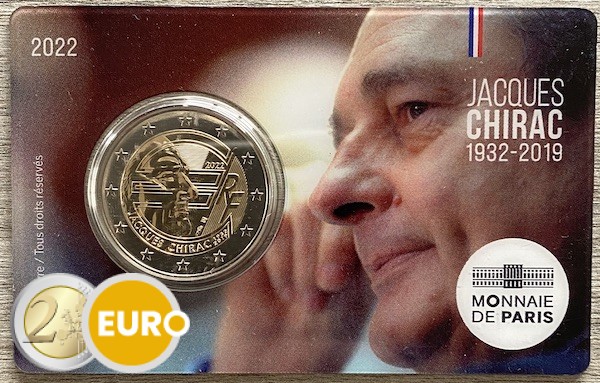 2 euro Frankreich 2022 - 20 Jahre Euro-Bargeld Jacques Chirac Stgl. Coincard