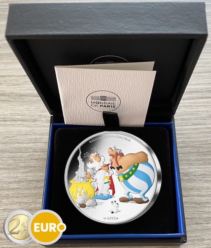 50 euro Frankrijk 2022 - Asterix BE Proof 5 Oz zilver gekleurd