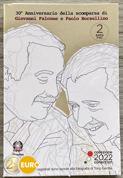 2 euro Italy 2022 - Falcone and Borsellino BU FDC Coincard