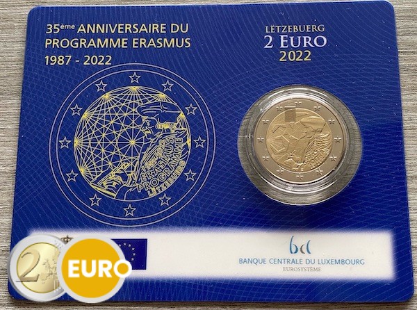 2 euro Luxemburg 2022 - Erasmus BU FDC Coincard Muntteken