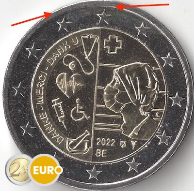 2 euro Belgium 2022 - Health care UNC - slightly damaged