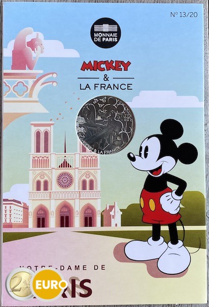 10 Euro Frankreich 2018 - Mickey Notre-Dame von Paris - in Coincard
