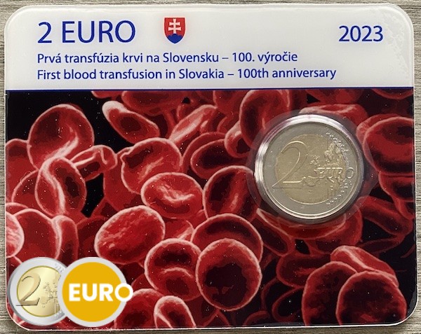 2 euros Eslovaquia 2023 - Transfusión de sangre BU FDC Coincard