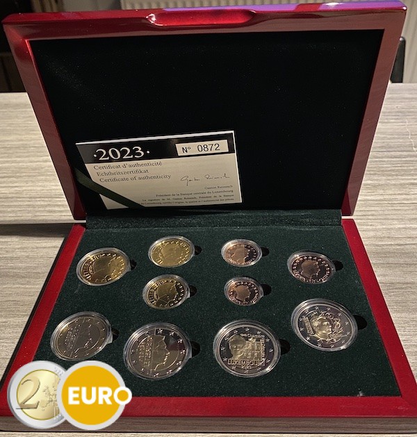 Série euro BE Proof Luxembourg 2023 + 2 x 2 euros Chambre CIO poinçon Kremnica