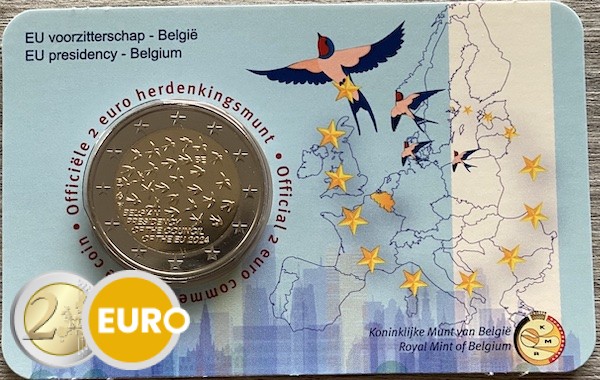 2 euro Belgie 2024 - EU-voorzitterschap BU FDC Coincard NL