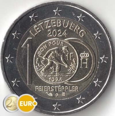 2 euros Luxembourg 2024 - 100 ans Franc Feierstëppler UNC