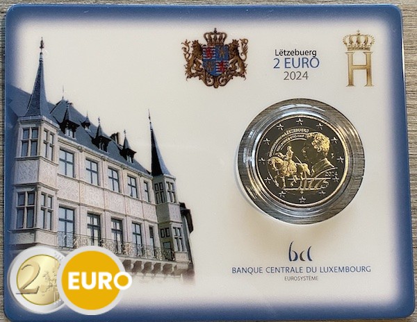 2 euro Luxemburg 2024 - 175e sterfdag van groothertog Willem II BU FDC Coincard KNM Muntteken