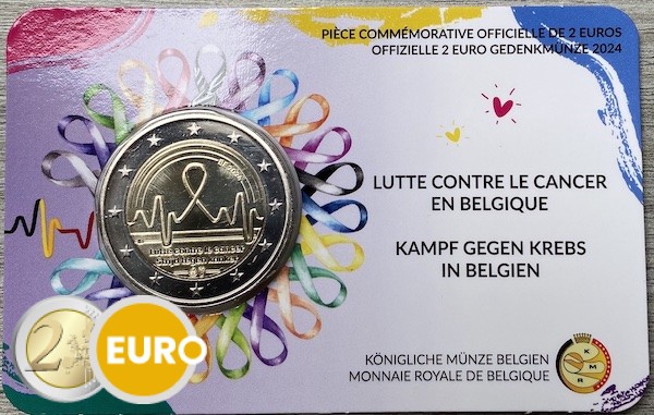 2 euro Belgie 2024 - Strijd tegen kanker BU FDC Coincard FR