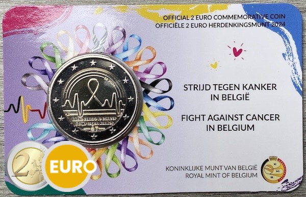 2 euro Belgie 2024 - Strijd tegen kanker BU FDC Coincard NL