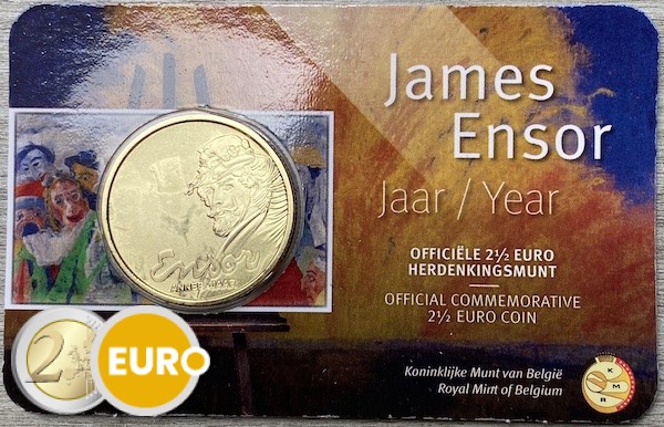 2,50 euro Belgie 2024 - James Ensor jaar BU FDC Coincard NL + NFT