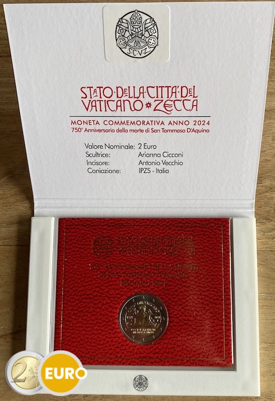 2 euros Vatican 2024 - Thomas d'Aquin BU FDC