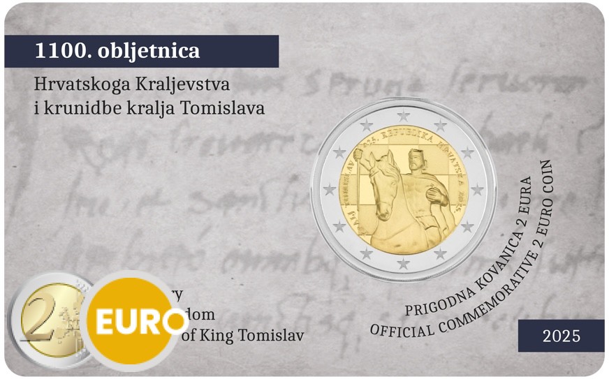2 euro Kroatië 2025 - 1100 jaar Kroatië BU FDC Coincard