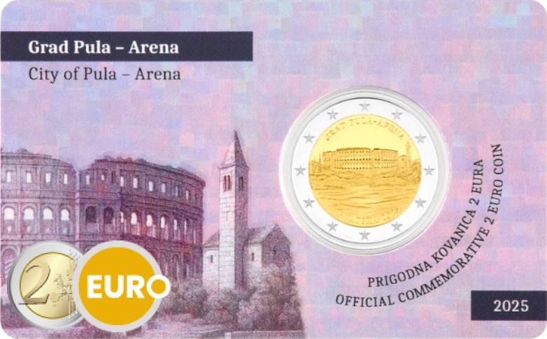 2 euro Kroatië 2025 - Amfitheater van Pula BU FDC Coincard