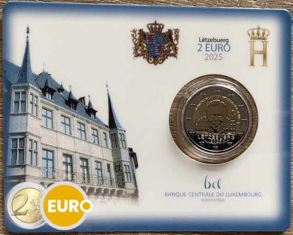 2 euros Luxembourg 2025 - 25 ans accession au trône Henri BU FDC Coincard poinçon KNM