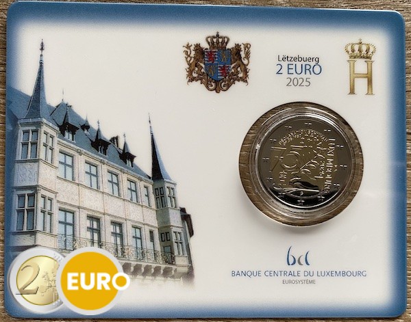 2 euros Luxembourg 2025 - 75 ans déclaration Schuman BU FDC Coincard poinçon KNM