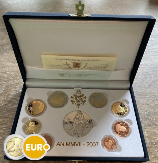 Série euro BE Proof Vatican 2007 + médaille argent Marcus