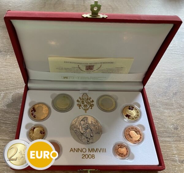 Série euro BE Proof Vatican 2008 + médaille argent Luc
