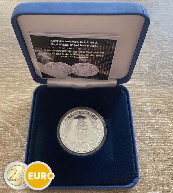 10 euros Bélgica 2025 – Minas de sílex de Spiennes BE Proof Plata