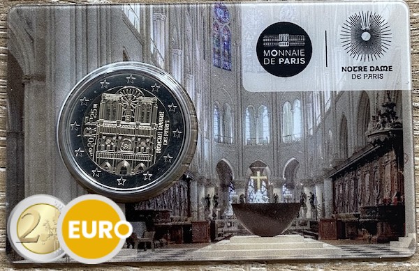 2 euro Frankrijk 2025 - Notre Dame van Parijs BU FDC Coincard