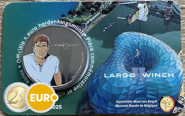 5 euro Belgie 2025 - Largo Winch BU FDC Coincard Gekleurd