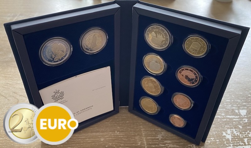 Euro set BE Proof San Marino 2025 + 2 x 2 euro Heilig Jaar Michelangelo