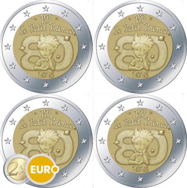 4 x 2 euro Frankrijk 2026 - Kleine Prins BU FDC Coincard