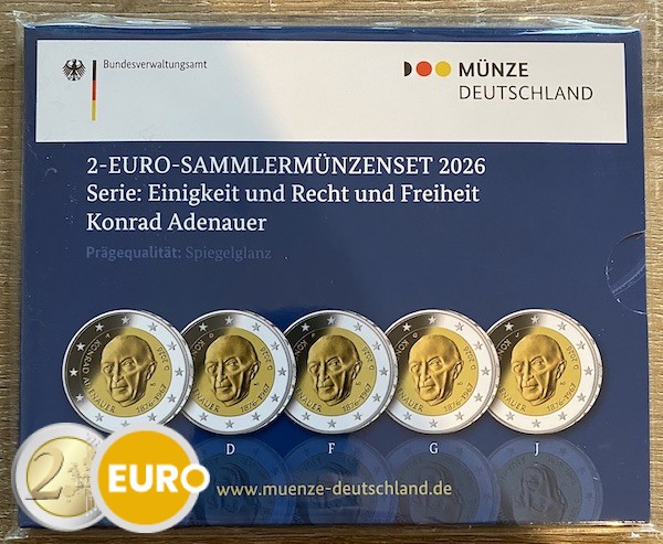 2 euro Duitsland 2026 - ADFGJ Konrad Adenauer BE Proof