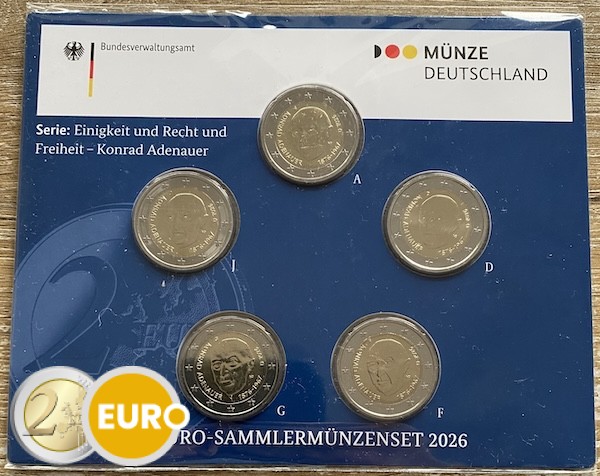 2 euro Duitsland 2026 - ADFGJ Konrad Adenauer BU FDC Coincard