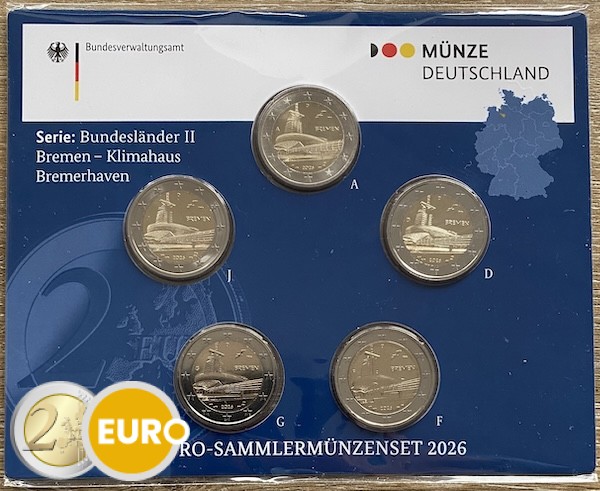 2 euro Duitsland 2026 - ADFGJ Bremen Klimaathuis BU FDC Coincard