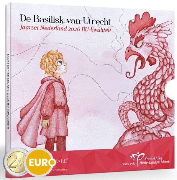Euro set BU FDC Nederland 2026 Basilisk van Utrecht