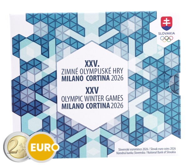 Euro set BU FDC Slowakije 2026 - Olympische Winterspelen Milaan - Cortina