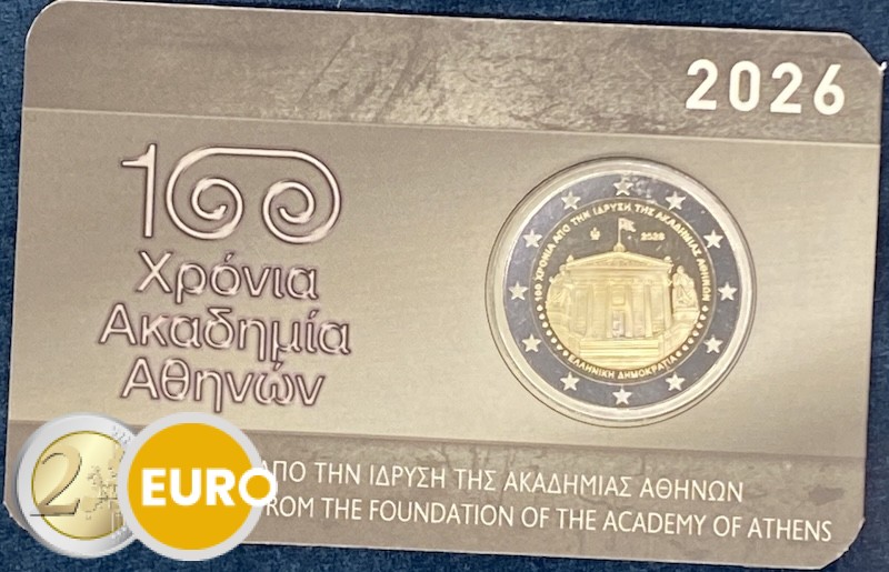 2 euro Griekenland 2026 - Academie van Athene BU FDC Coincard
