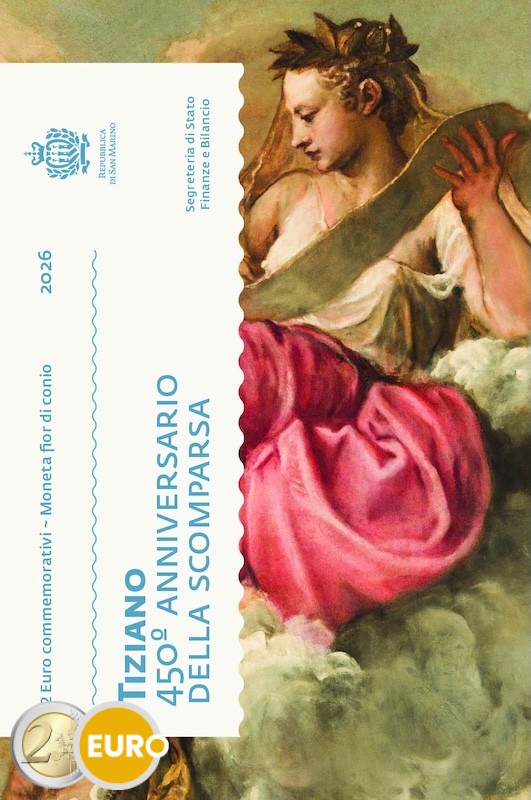 2 euro San Marino 2026 - Titiaan Tiziano Vecellio BU FDC
