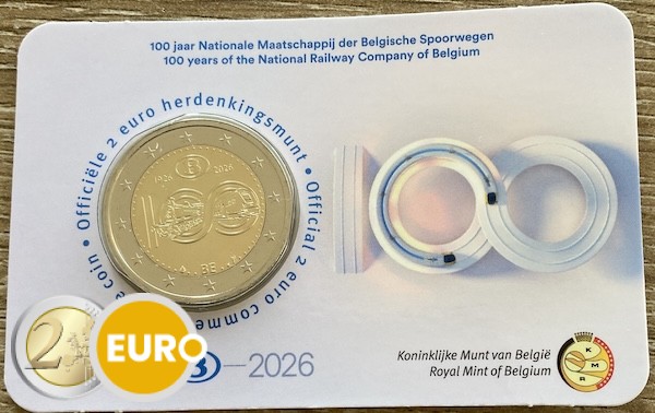 2 euros Bélgica 2026 - NMBS / SNCB BU FDC Coincard NL - Error