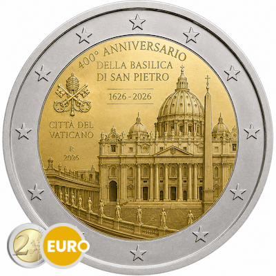 2 euro Vaticaan 2026 - Sint-Pietersbasiliek BU FDC