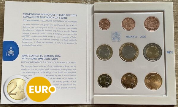 KMS Stgl. Vatikan 2026 + 5 Euro Franz von Assisi